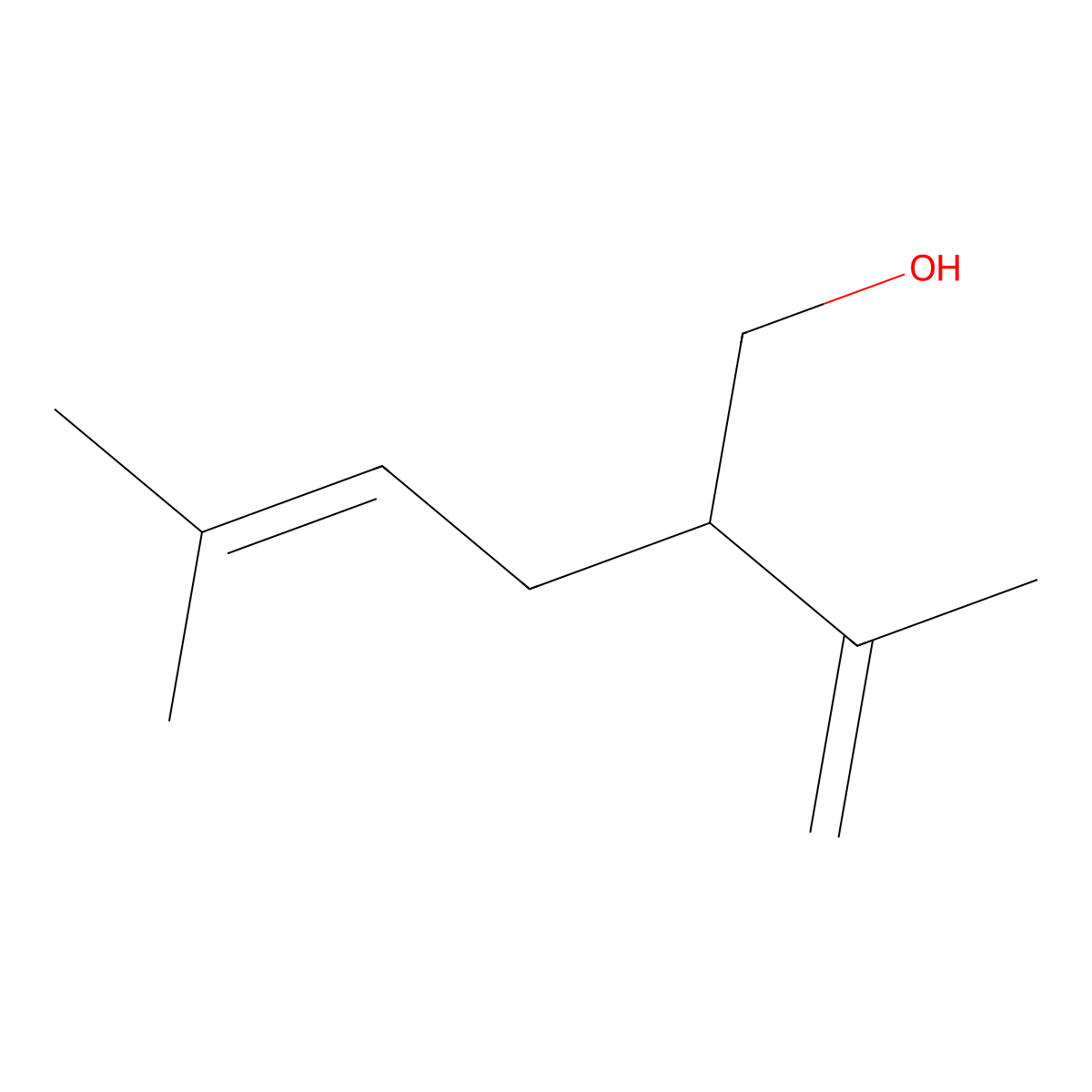 Lavandulol, (+-)- molecular structure, CAS 1845-51-8