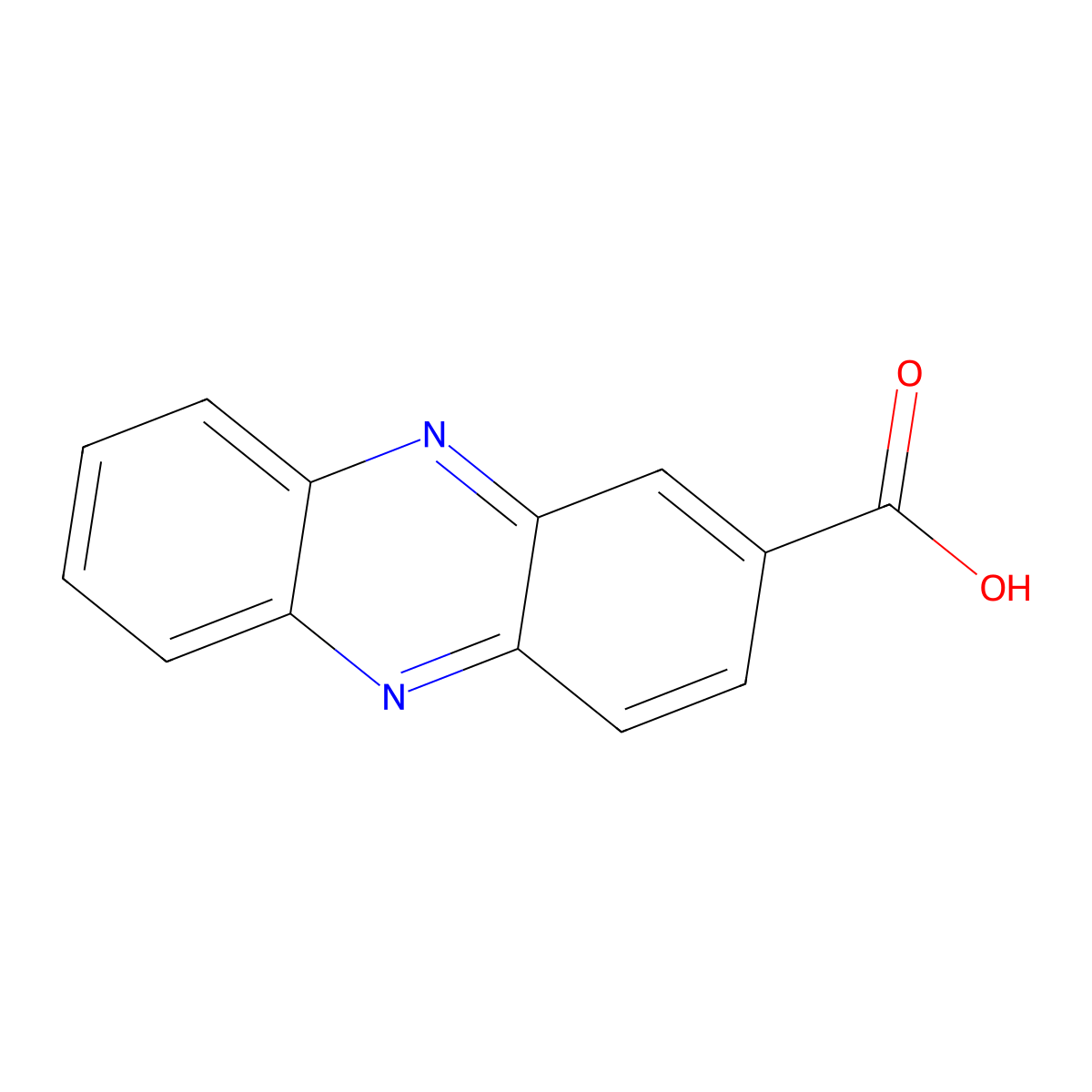 2-Phenazinecarboxylic acid molecular structure, CAS 18450-16-3