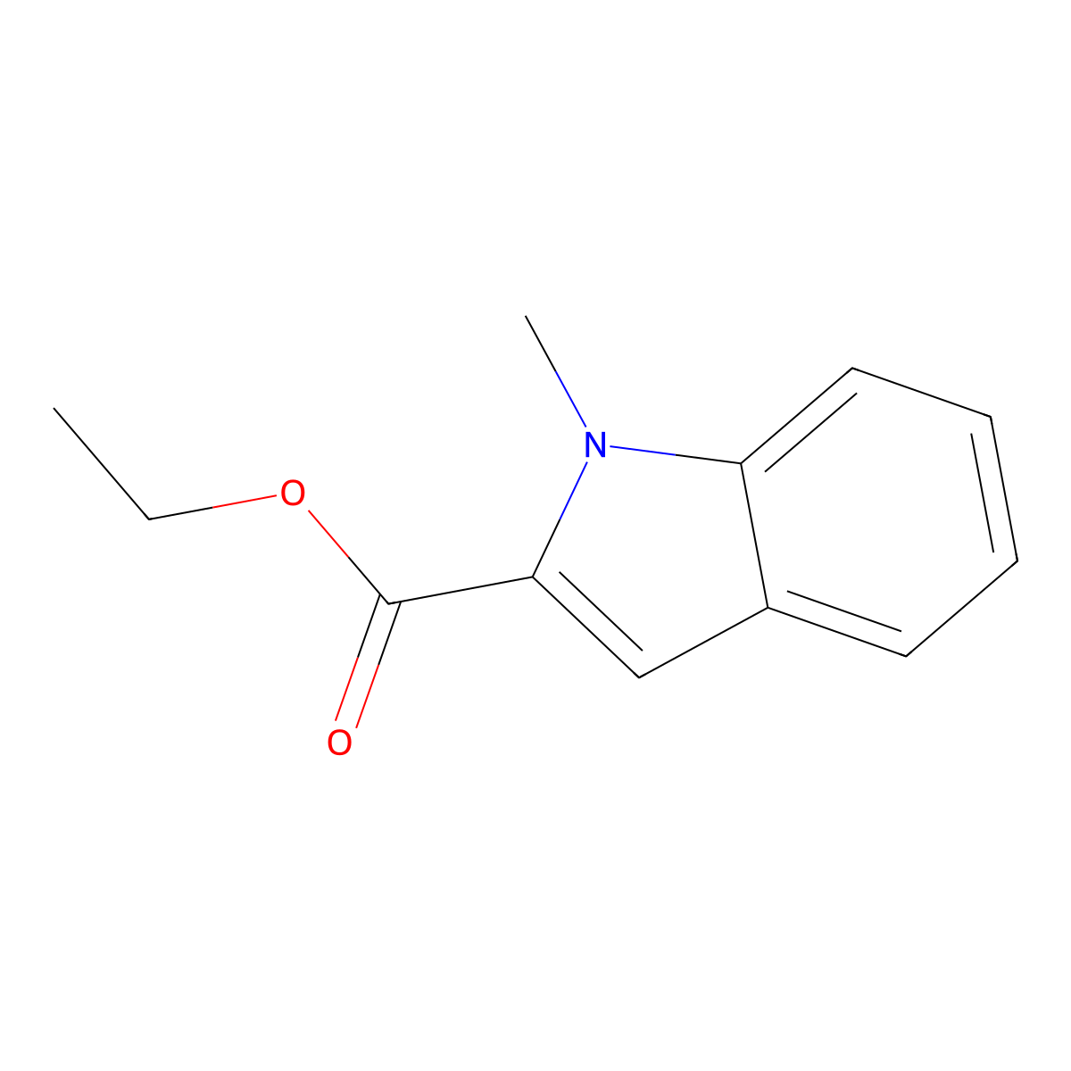 ethyl 1-methyl-1H-indole-2-carboxylate molecular structure, CAS 18450-24-3