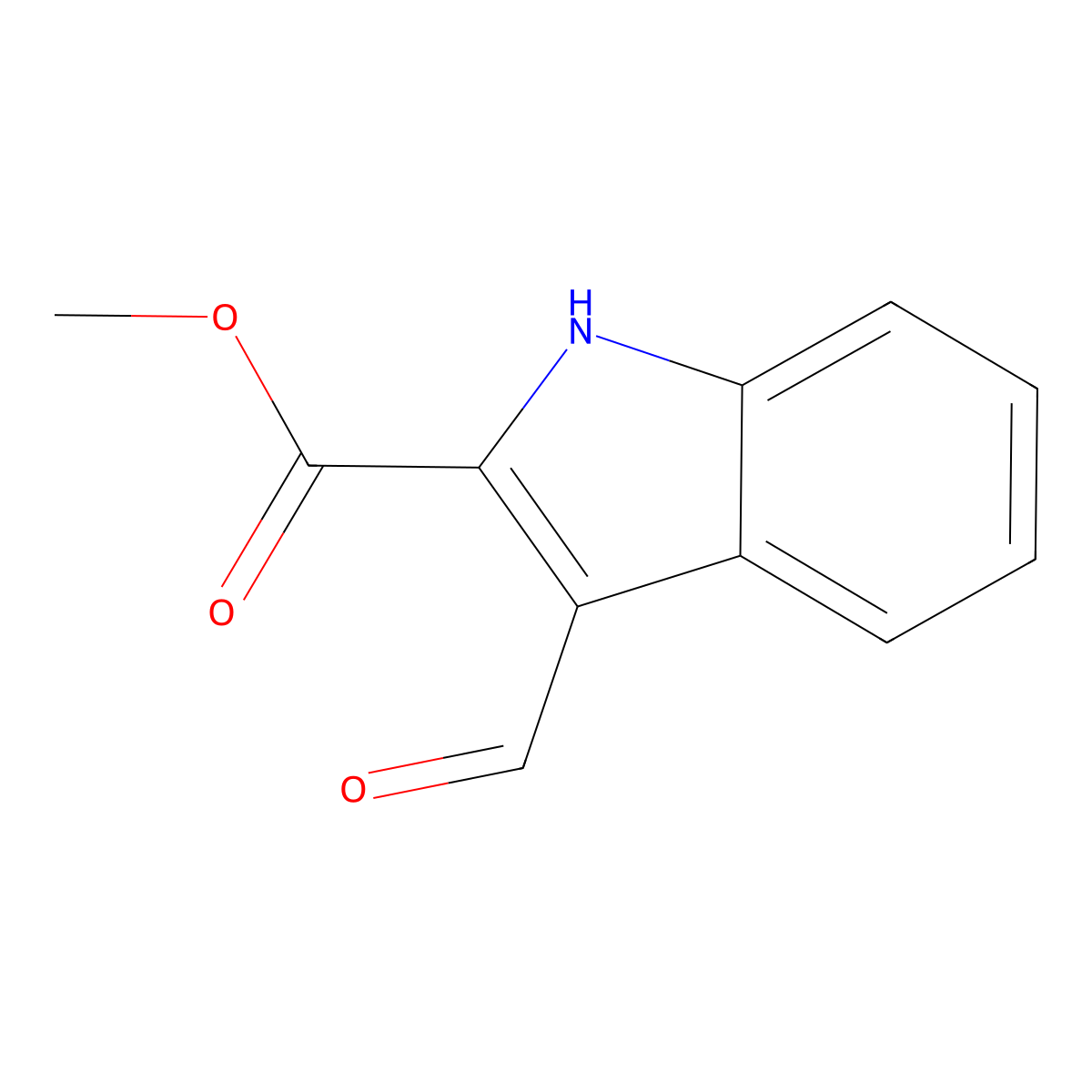 methyl 3-formyl-1H-indole-2-carboxylate molecular structure, CAS 18450-26-5