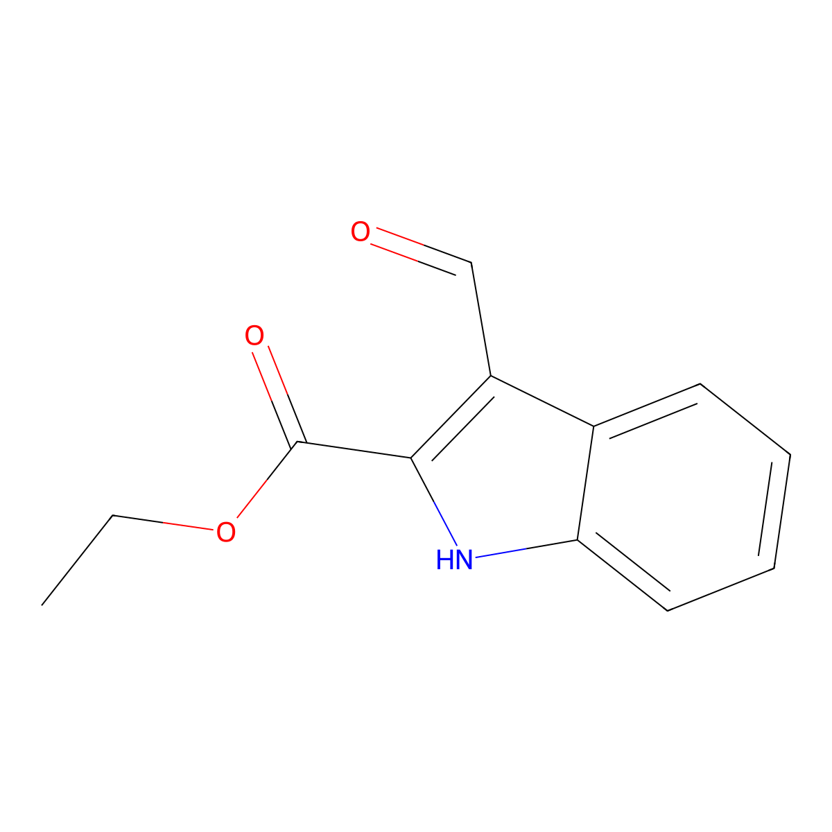 ethyl 3-formyl-1H-indole-2-carboxylate molecular structure, CAS 18450-27-6