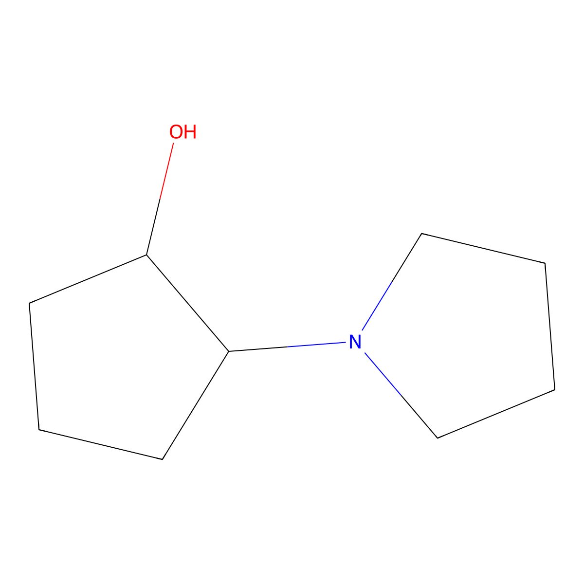 trans-2-Pyrrolidin-1-ylcyclopentanol molecular structure, CAS 1845038-58-5