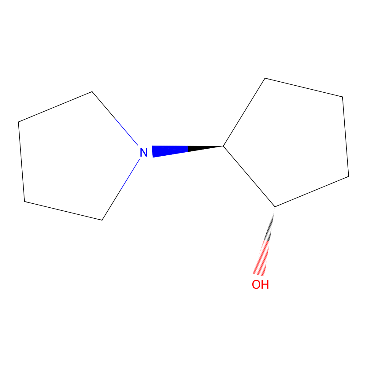 trans-2-Pyrrolidin-1-ylcyclopentanol molecular structure, CAS 1845038-58-5