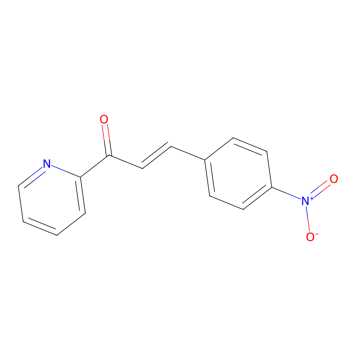3-(4-Nitrophenyl)-1-(pyridin-2-yl)prop-2-en-1-one molecular structure, CAS 18451-69-9
