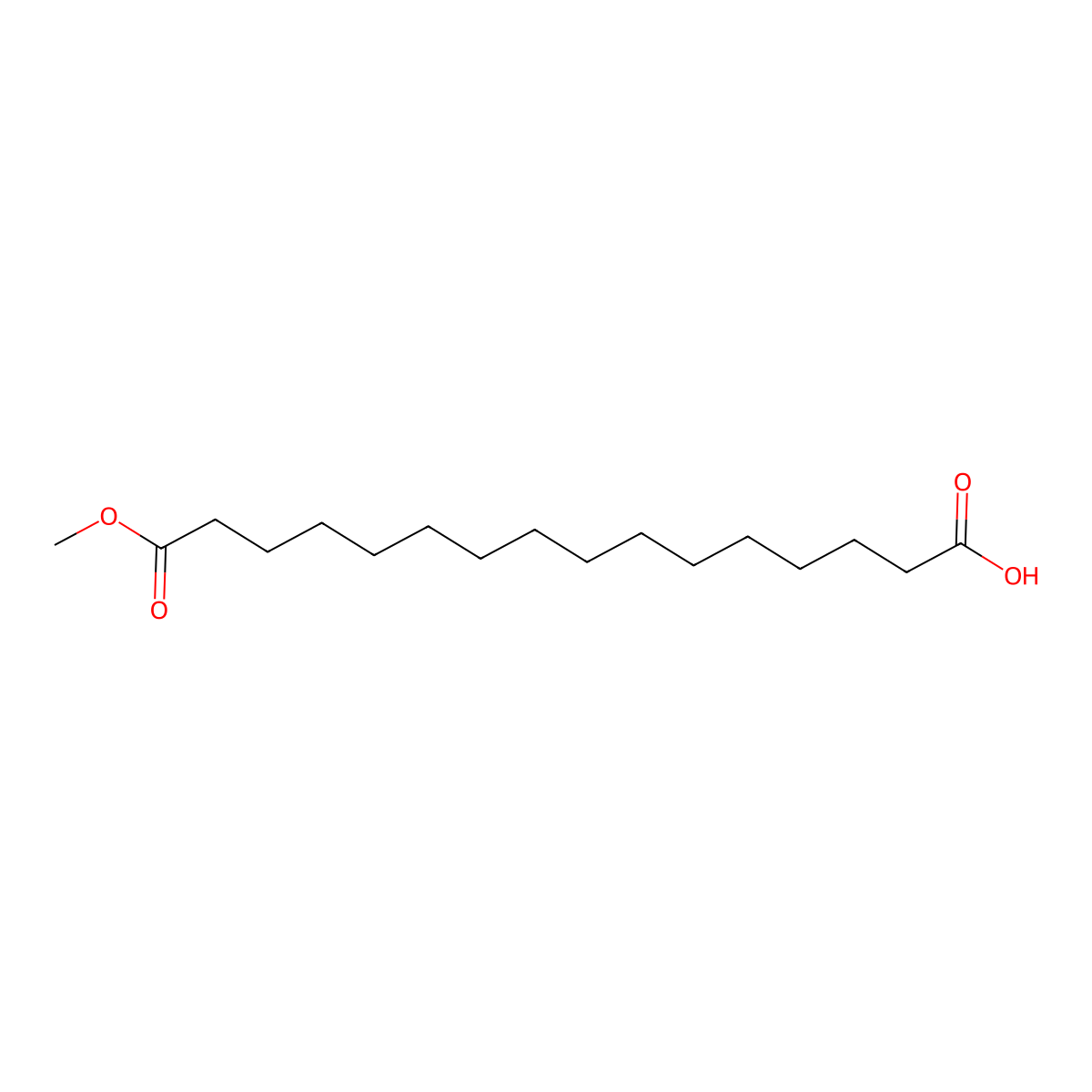 16-Methoxy-16-oxohexadecanoic acid molecular structure, CAS 18451-85-9