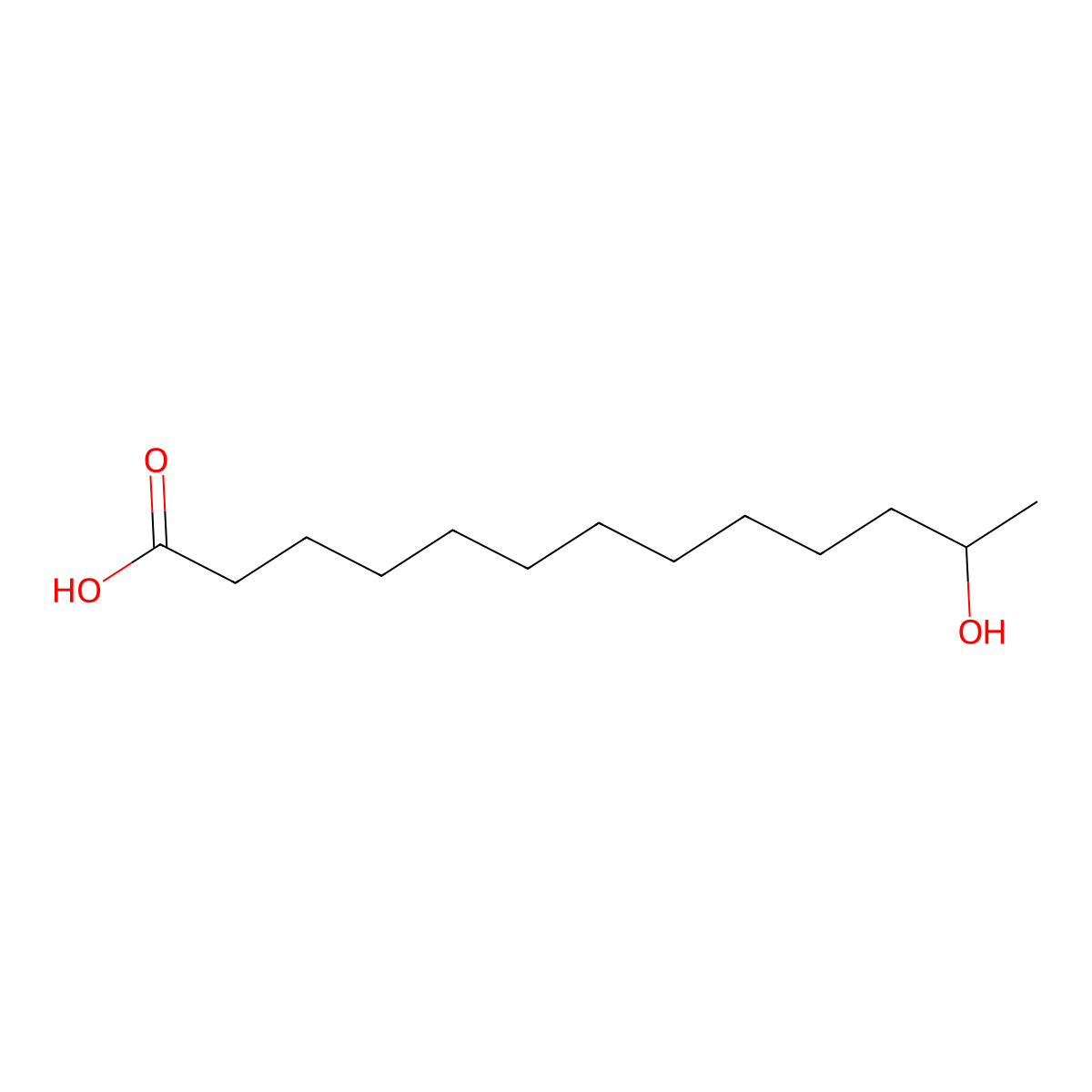 12-hydroxytridecanoic Acid molecular structure, CAS 18451-97-3