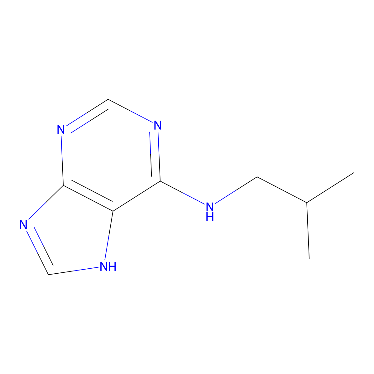N-(2-methylpropyl)-7H-purin-6-amine molecular structure, CAS 18453-05-9