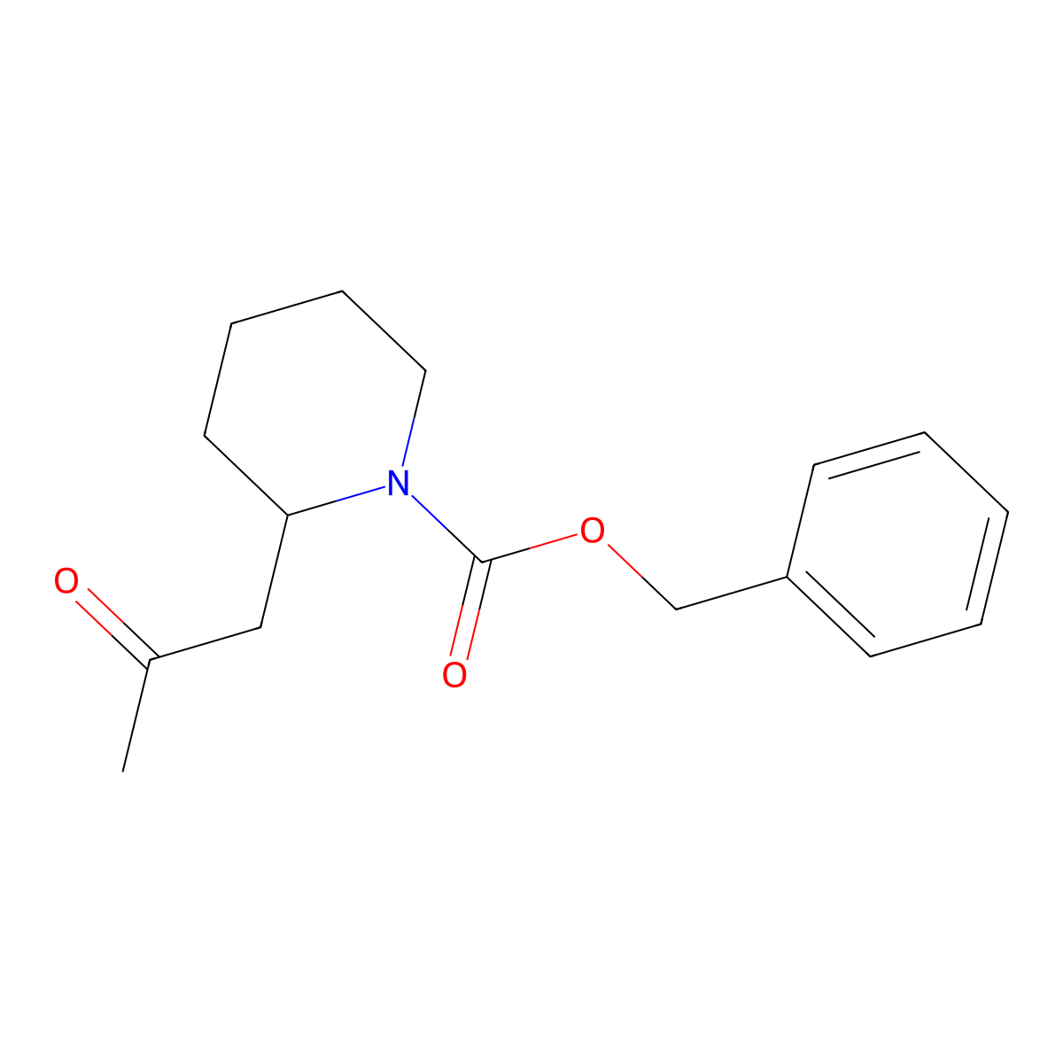 benzyl (R)-2-(2-oxopropyl)piperidine-1-carboxylate molecular structure, CAS 184535-06-6