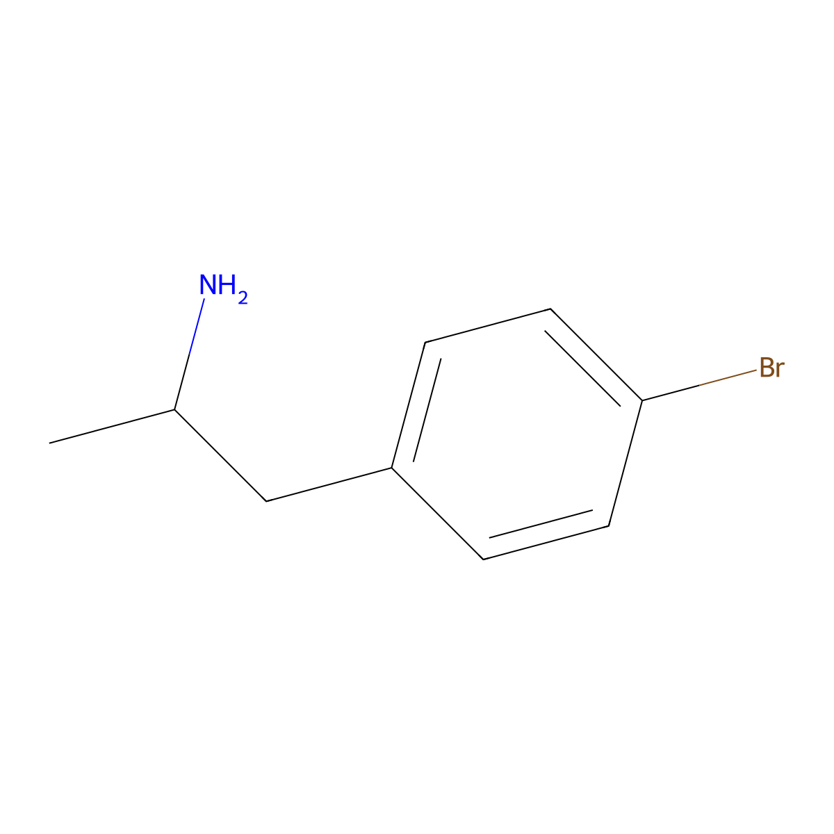 4-Bromo-alpha-methylbenzeneethanamine molecular structure, CAS 18455-37-3