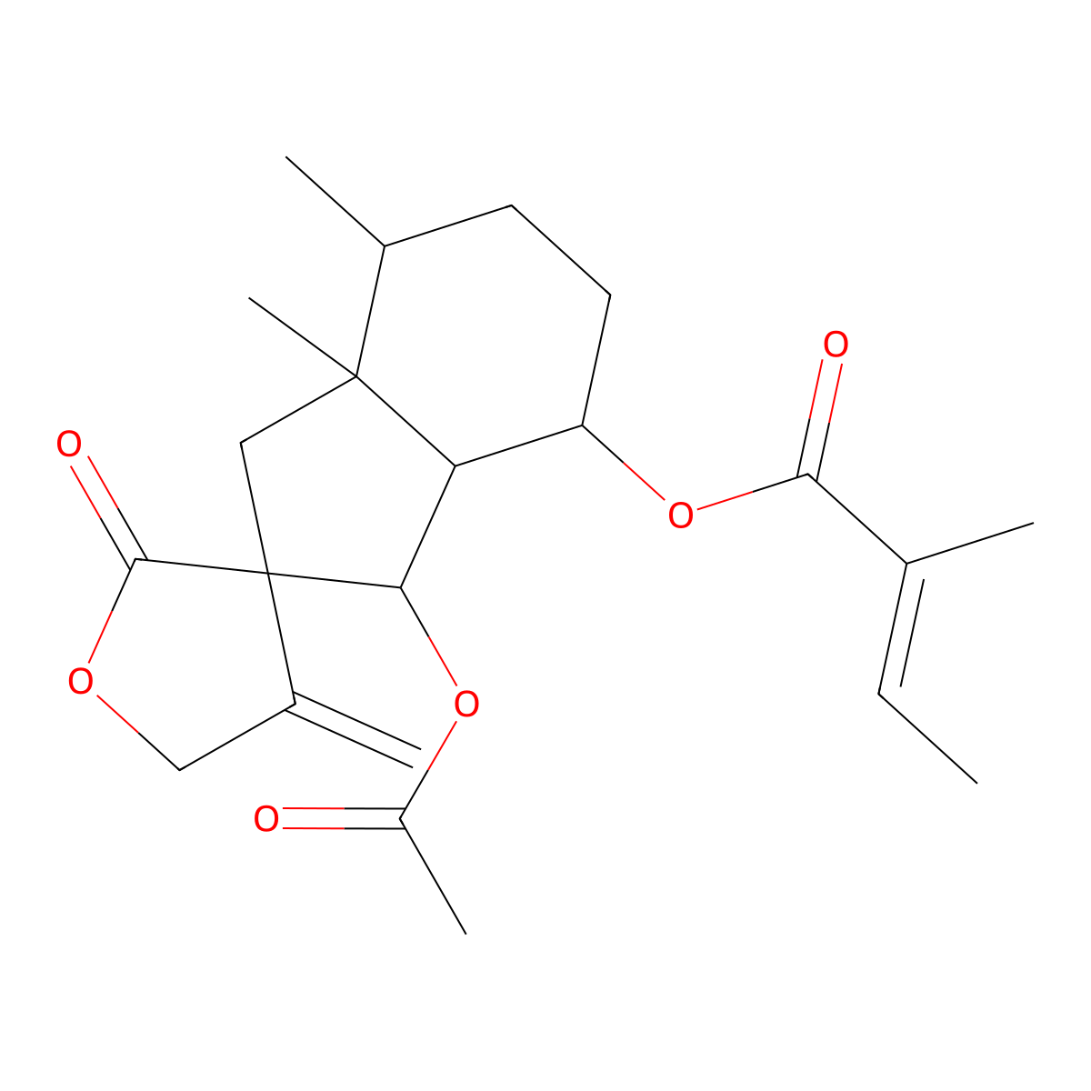 (-)-Bakkenolide B molecular structure, CAS 18455-98-6