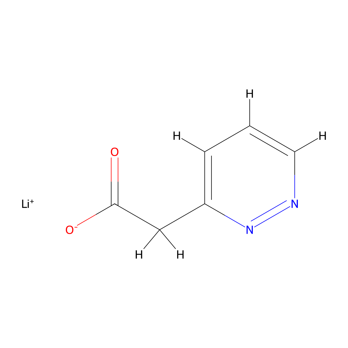2-(Pyridazin-3-yl)acetic acid lithium salt molecular structure, CAS 1845687-62-8