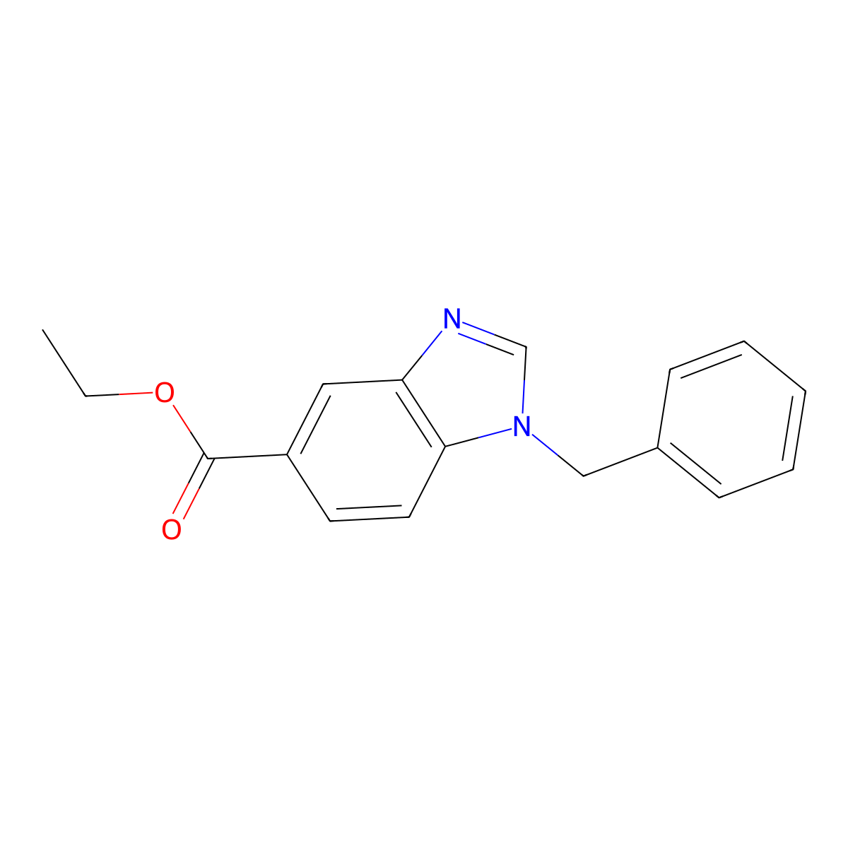 Ethyl 1-benzyl-1,3-benzodiazole-5-carboxylate molecular structure, CAS 1845689-89-5