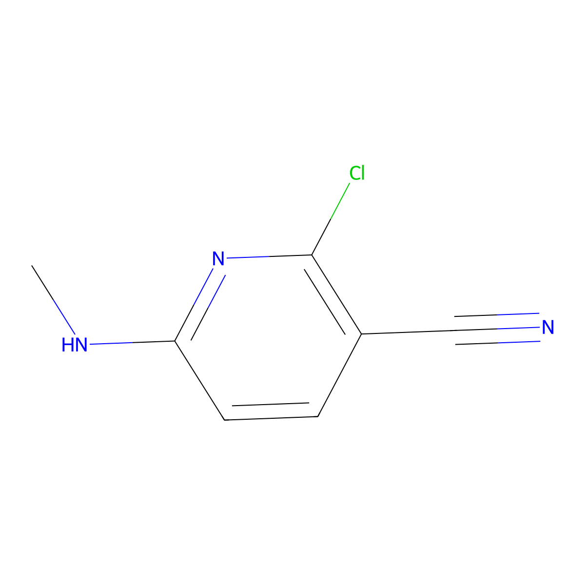 2-Chloro-6-(methylamino)nicotinonitrile molecular structure, CAS 1845689-90-8