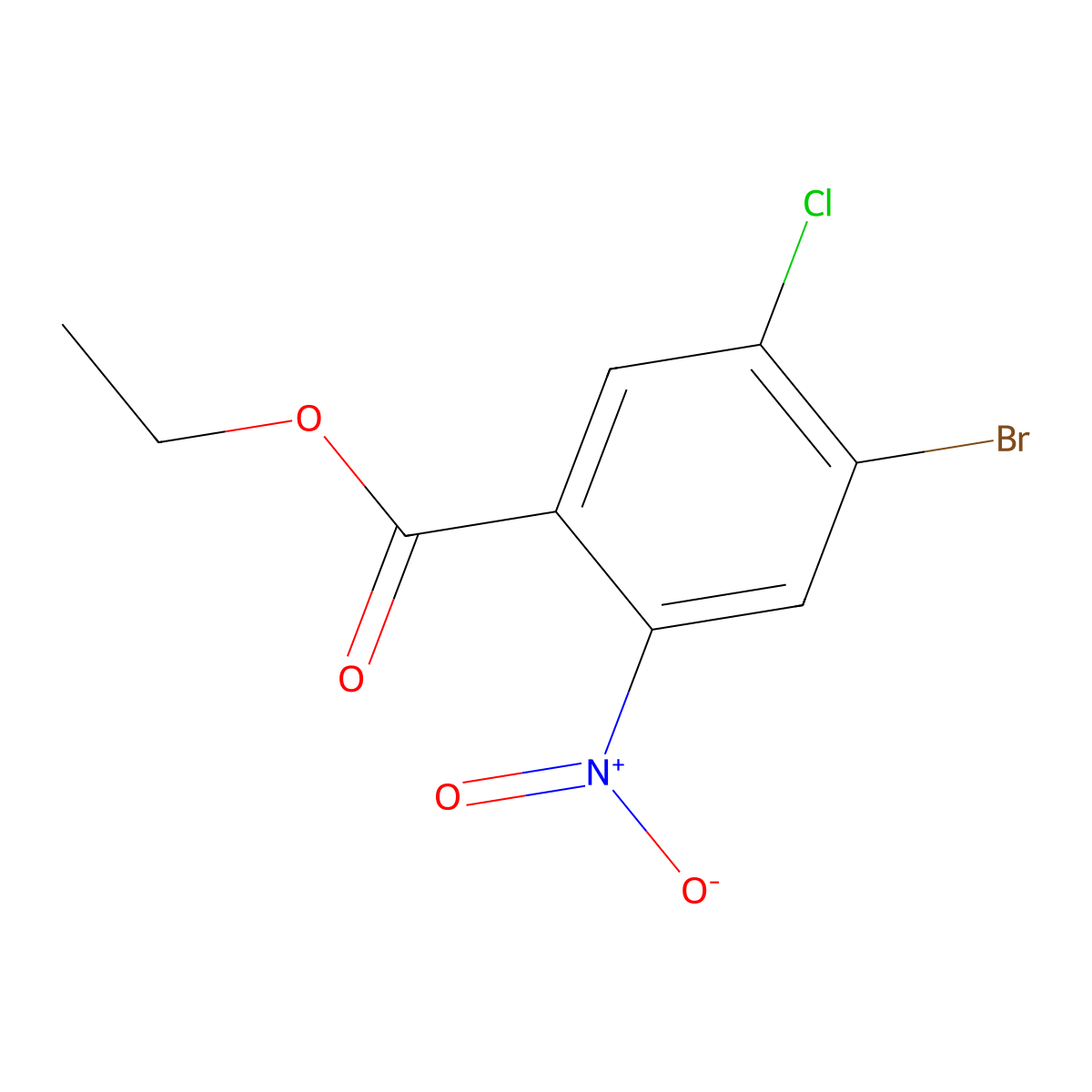 Ethyl 4-bromo-5-chloro-2-nitrobenzoate molecular structure, CAS 1845689-93-1