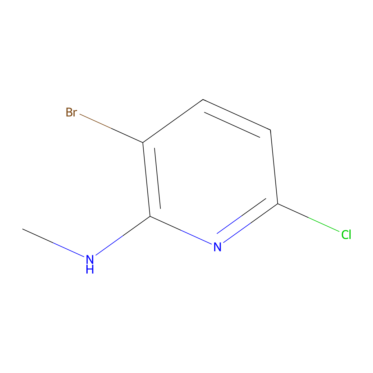 3-Bromo-6-chloro-N-methylpyridin-2-amine molecular structure, CAS 1845690-58-5