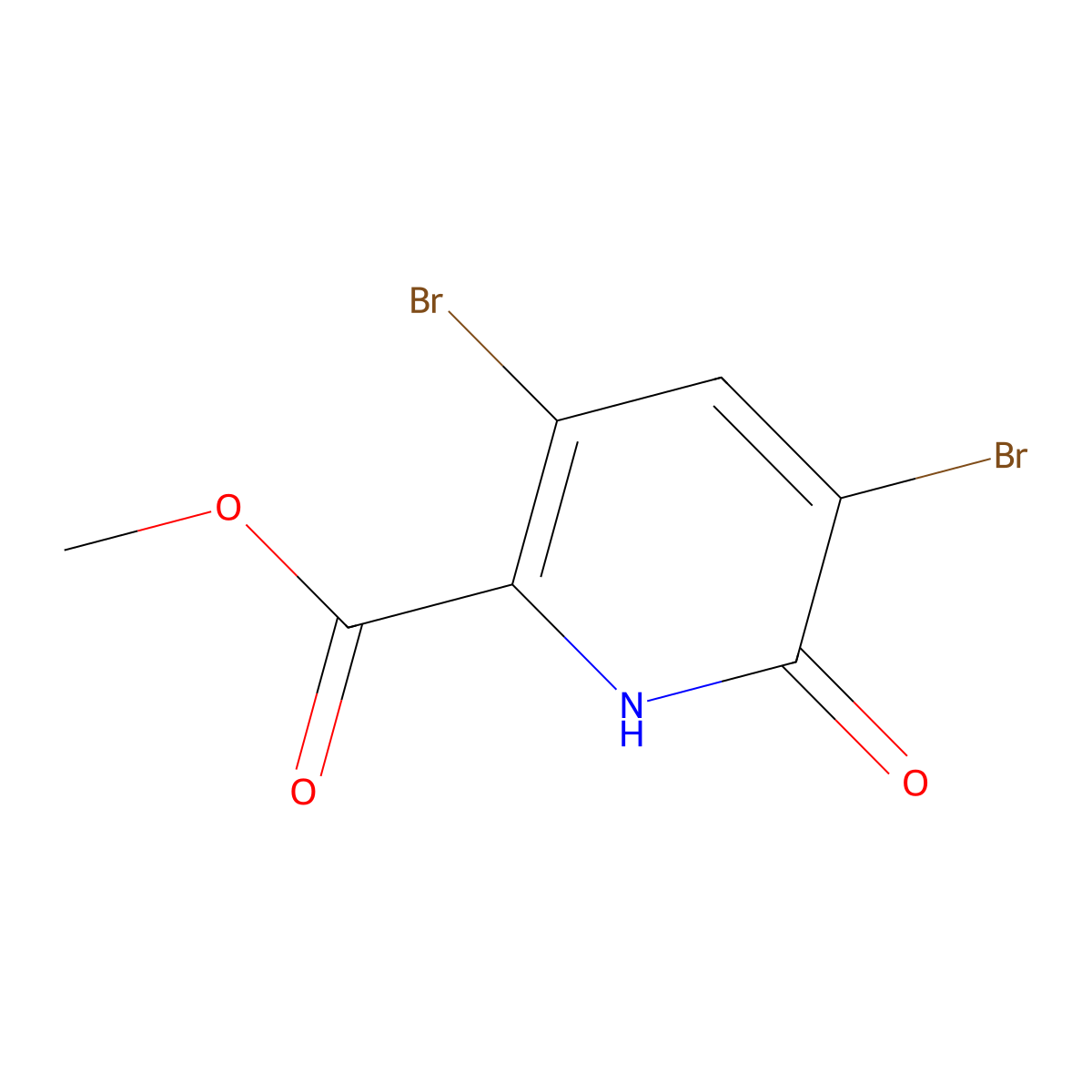 Methyl 3,5-dibromo-6-hydroxypicolinate molecular structure, CAS 1845690-59-6