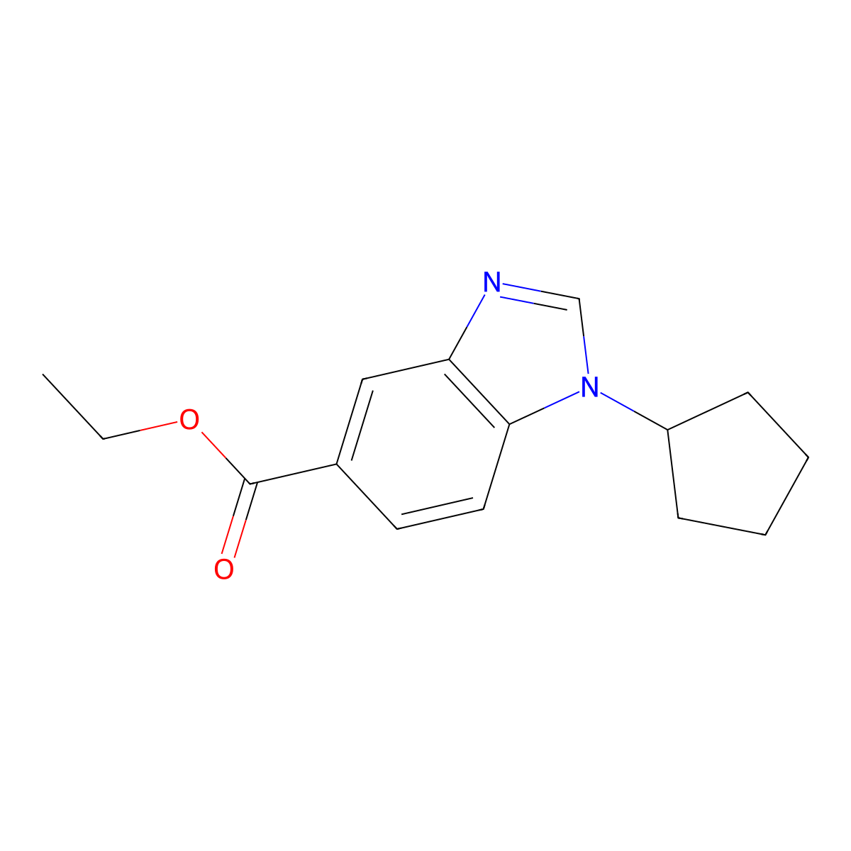 Ethyl 1-cyclopentyl-1H-benzo[d]imidazole-5-carboxylate molecular structure, CAS 1845690-60-9