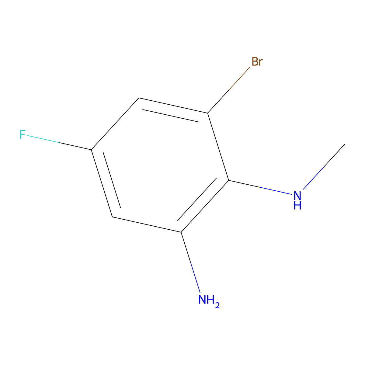 6-Bromo-4-fluoro-N1-methylbenzene-1,2-diamine molecular structure, CAS 1845690-62-1