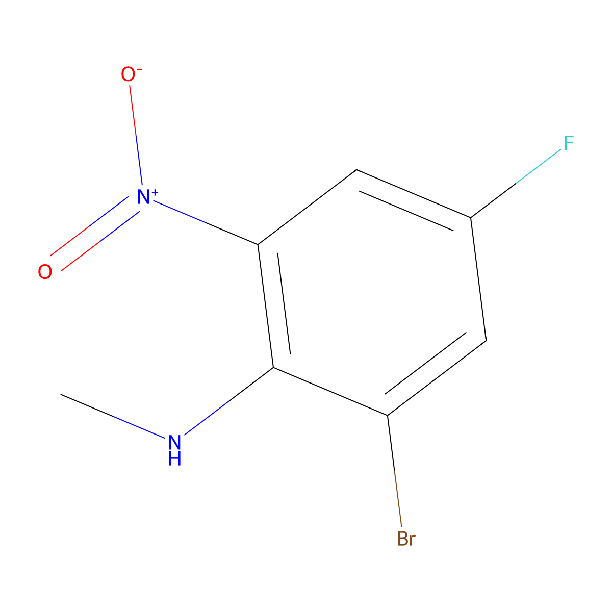 2-Bromo-4-fluoro-N-methyl-6-nitroaniline molecular structure, CAS 1845693-81-3