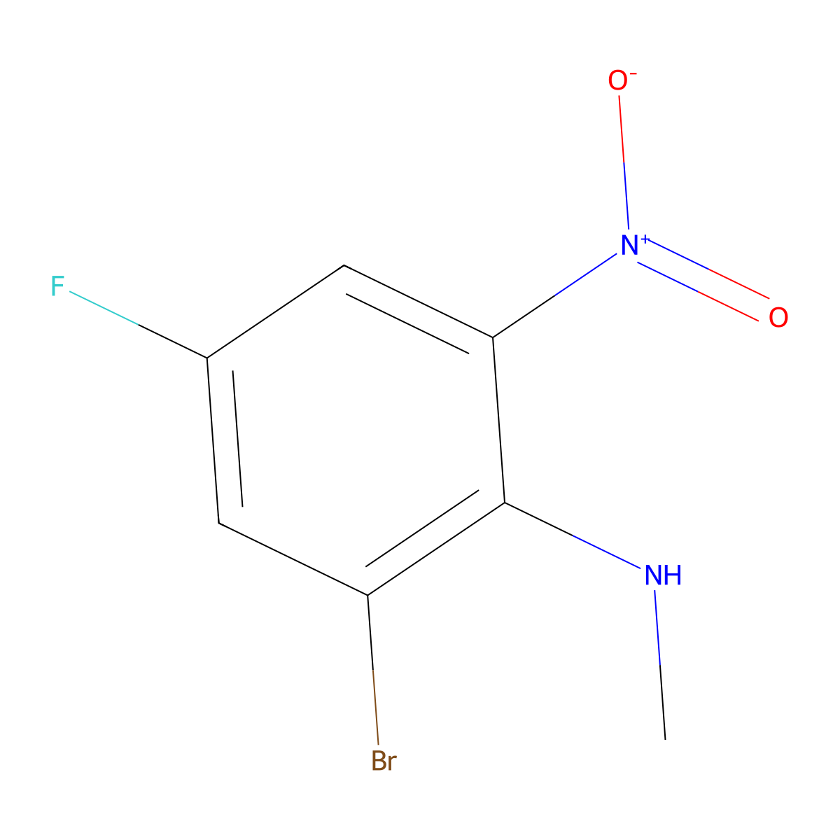 2-Bromo-4-fluoro-N-methyl-6-nitroaniline molecular structure, CAS 1845693-81-3