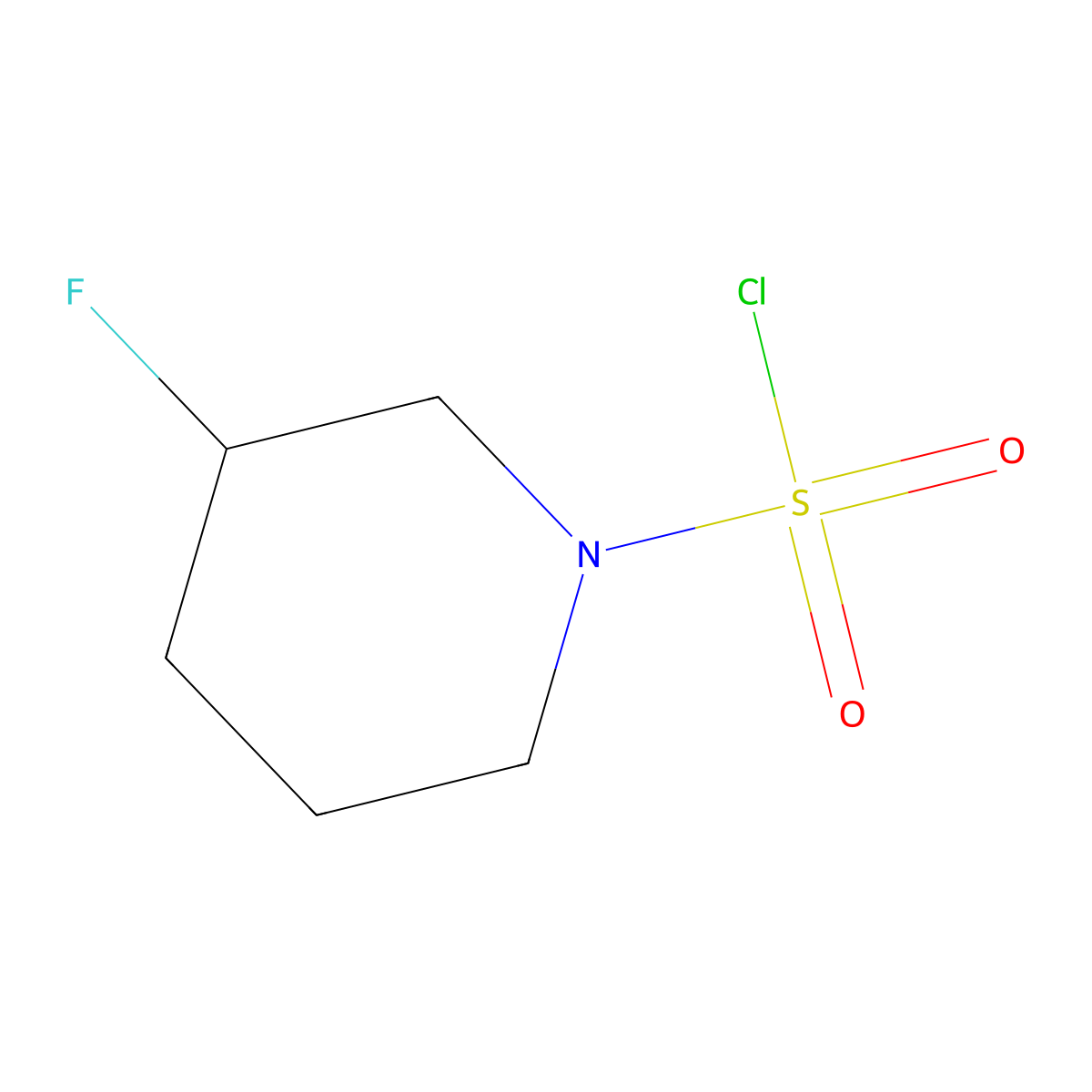 3-Fluoropiperidine-1-sulfonyl chloride molecular structure, CAS 1845693-87-9