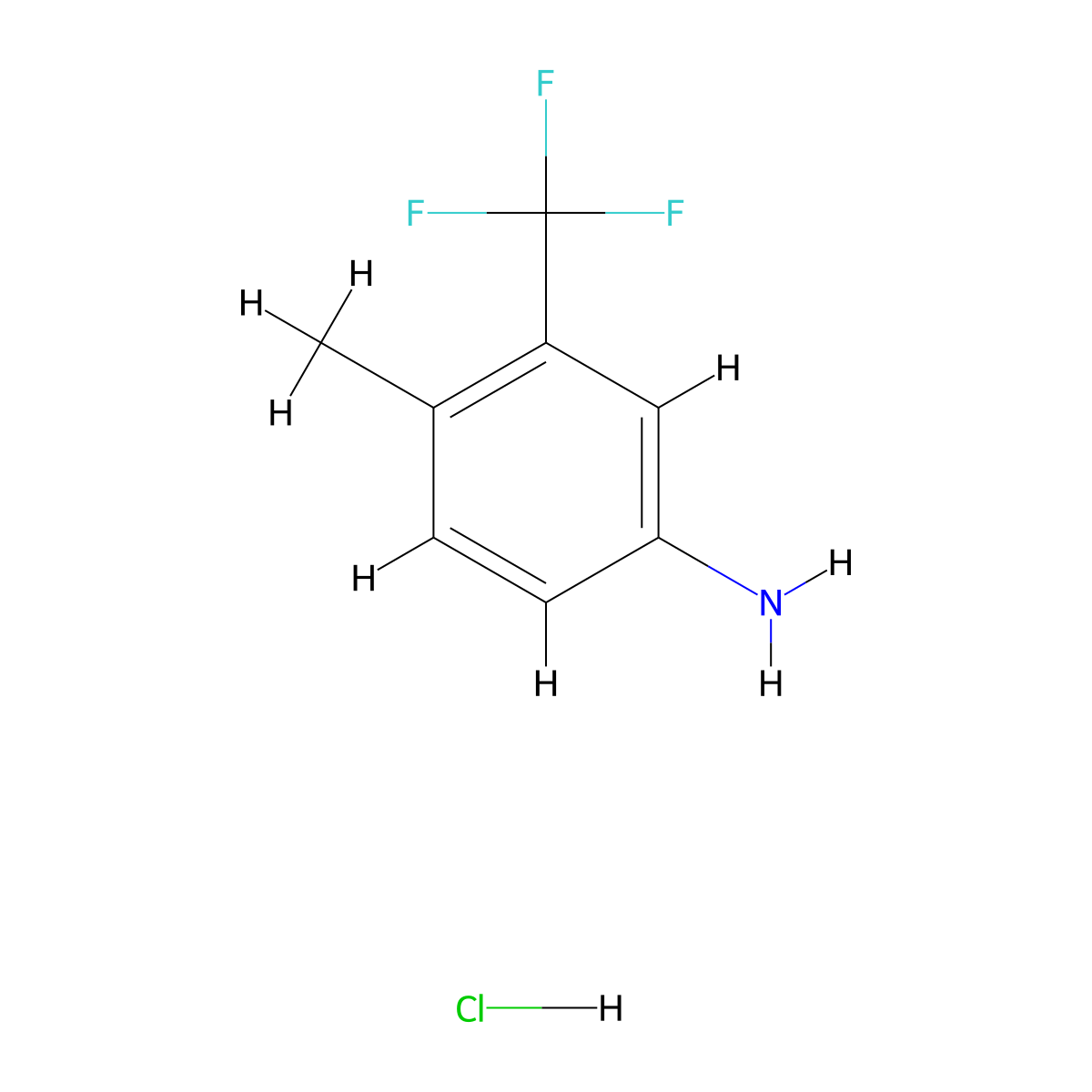 4-Methyl-3-(trifluoromethyl)aniline hydrochloride molecular structure, CAS 1845696-01-6
