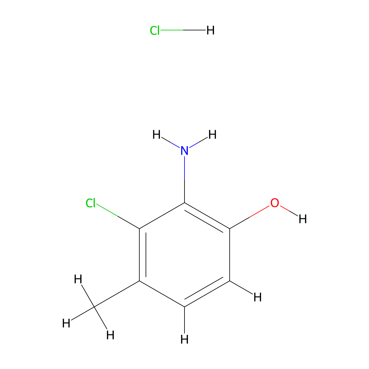 2-Amino-3-chloro-4-methylphenol hydrochloride molecular structure, CAS 1845696-03-8