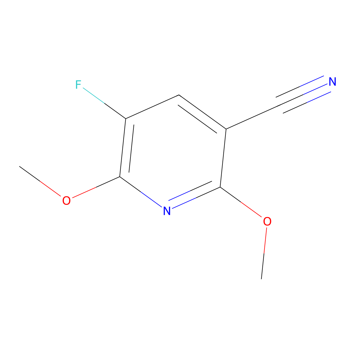 5-Fluoro-2,6-dimethoxynicotinonitrile molecular structure, CAS 1845696-07-2