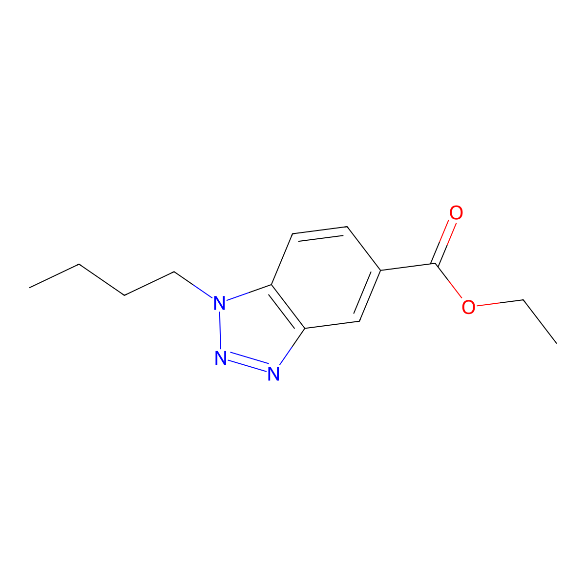 Ethyl 1-butyl-1H-benzo[d][1,2,3]triazole-5-carboxylate molecular structure, CAS 1845698-42-1