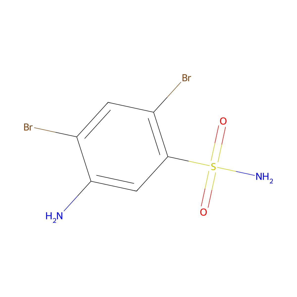 5-Amino-2,4-dibromobenzenesulfonamide molecular structure, CAS 1845698-68-1