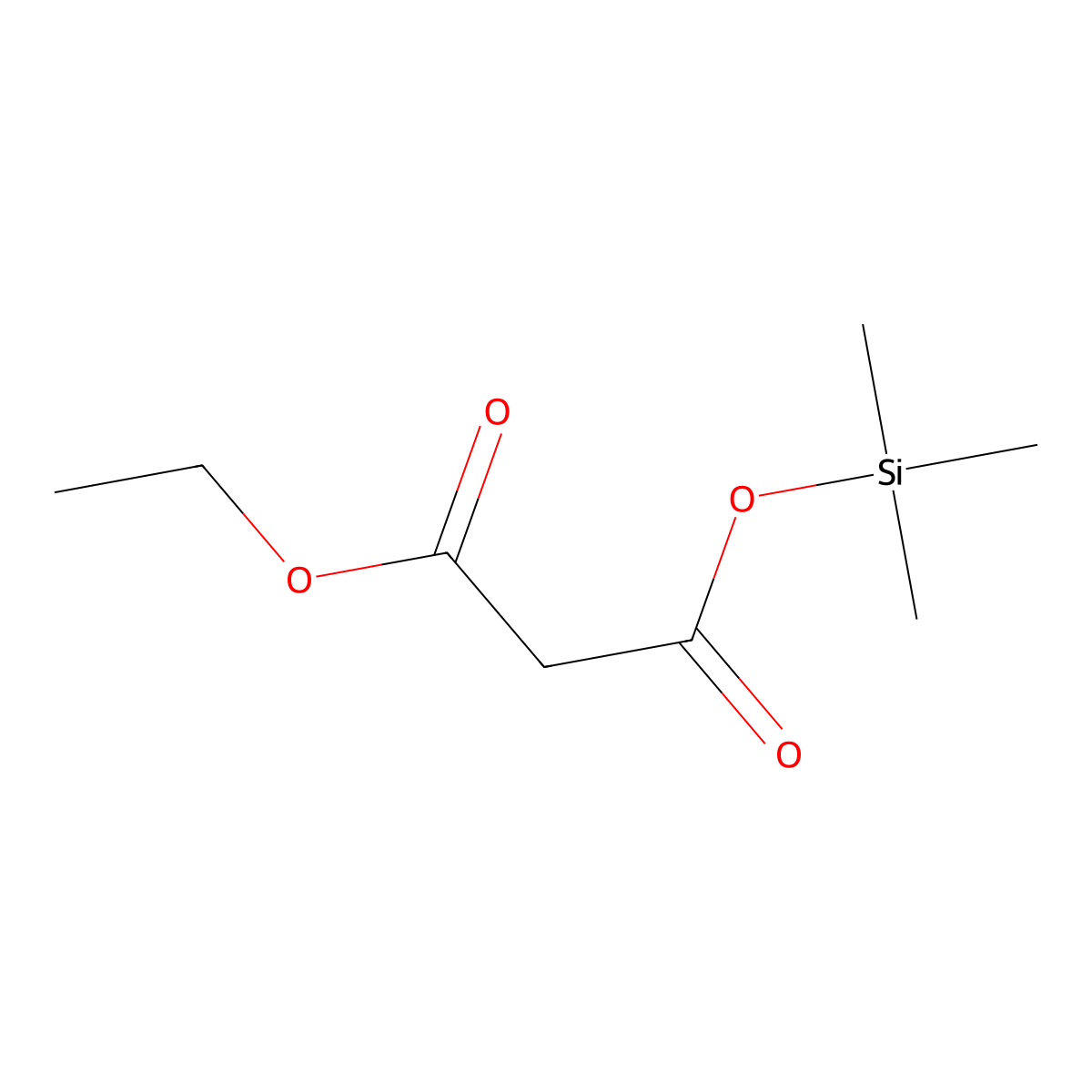 Ethyl trimethylsilyl malonate molecular structure, CAS 18457-03-9