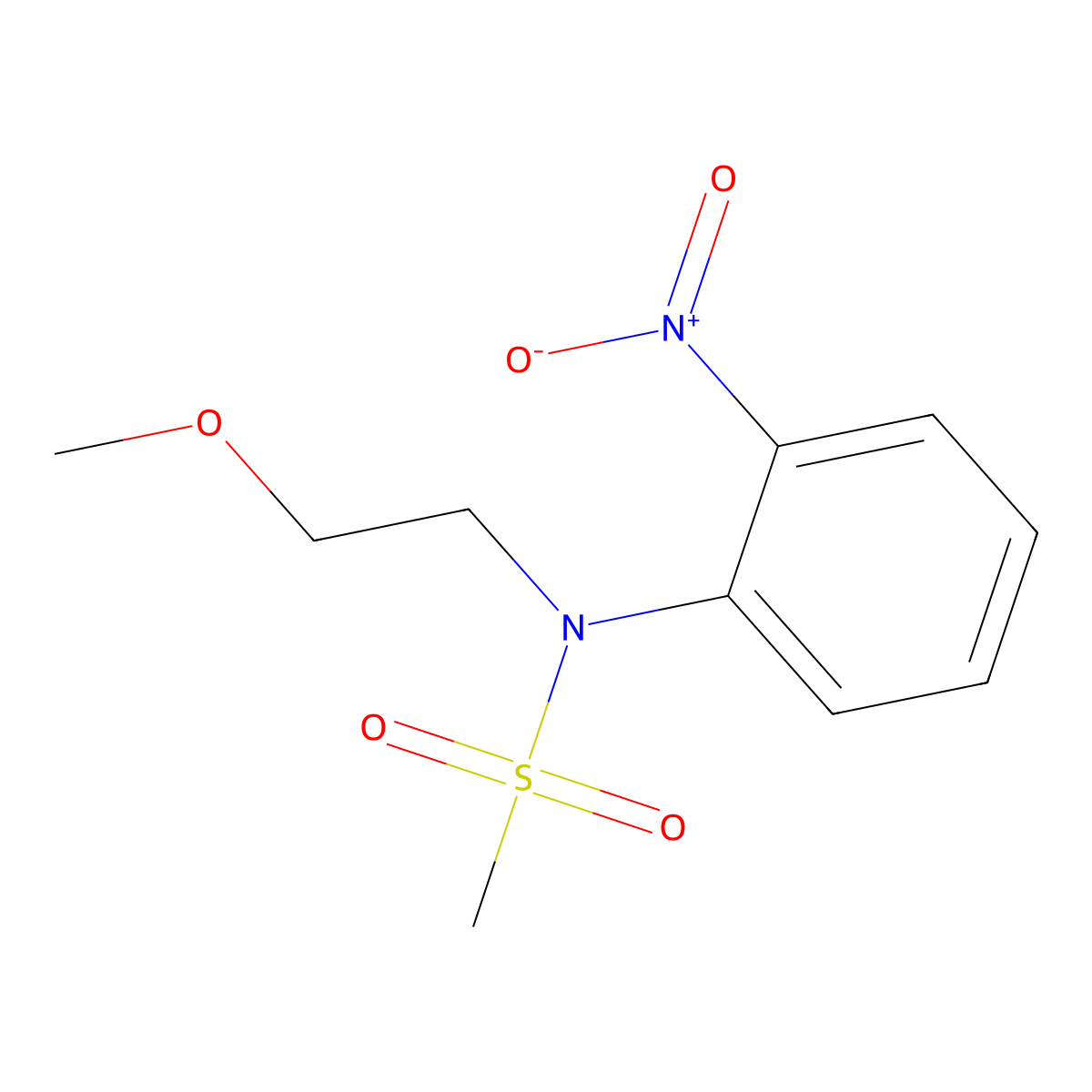 N-(2-Methoxyethyl)-N-(2-nitrophenyl)methanesulfonamide molecular structure, CAS 1845706-34-4