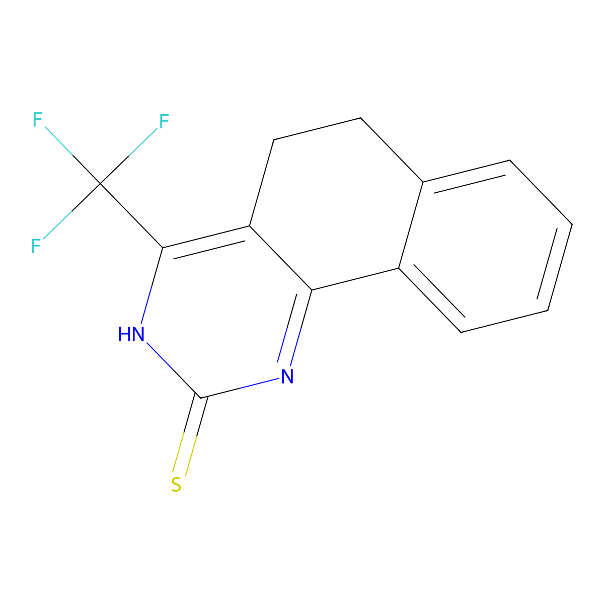 5,6-Dihydro-2-mercapto-4-(trifluoromethyl)benzo-[h]-quinazoline molecular structure, CAS 1845706-44-6