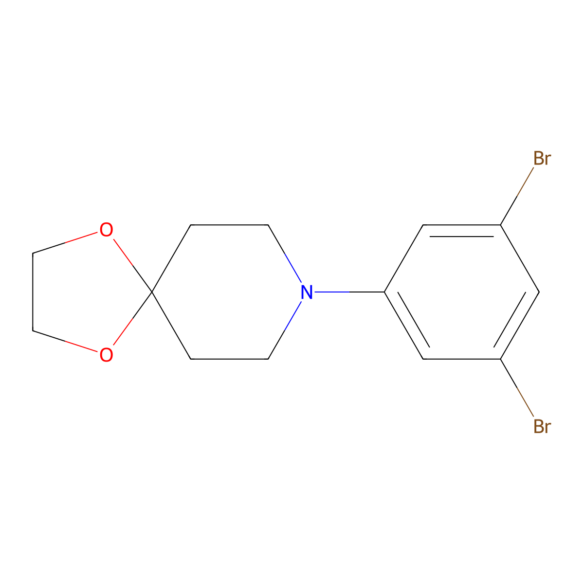 8-(3,5-Dibromophenyl)-1,4-dioxa-8-azaspiro[4.5]decane molecular structure, CAS 1845713-73-6