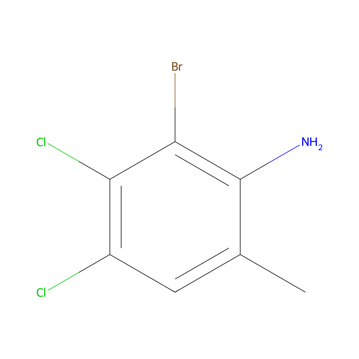 2-Bromo-3,4-dichloro-6-methylaniline molecular structure, CAS 1845713-75-8