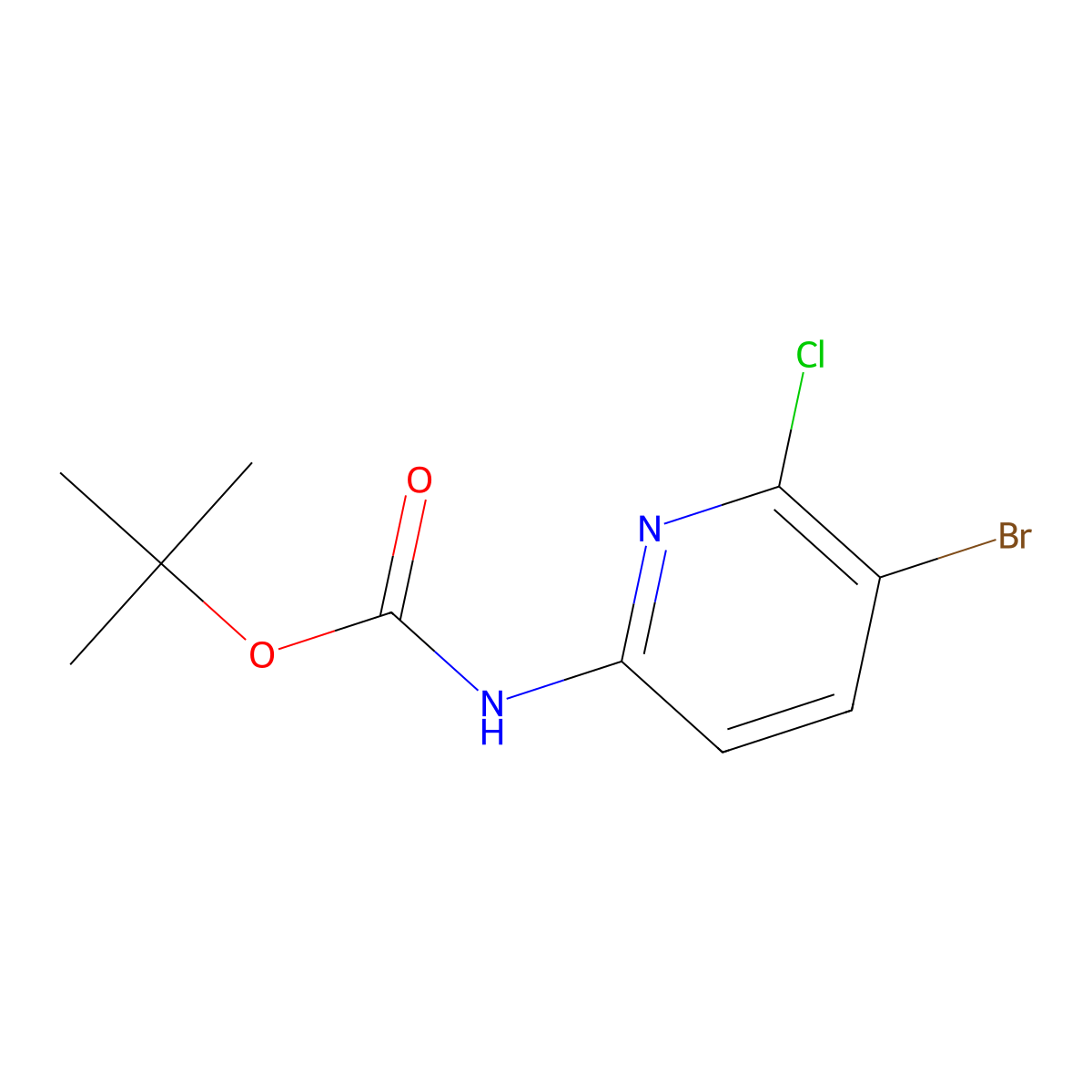Tert-butyl N-(5-bromo-6-chloropyridin-2-YL)carbamate molecular structure, CAS 1845713-77-0