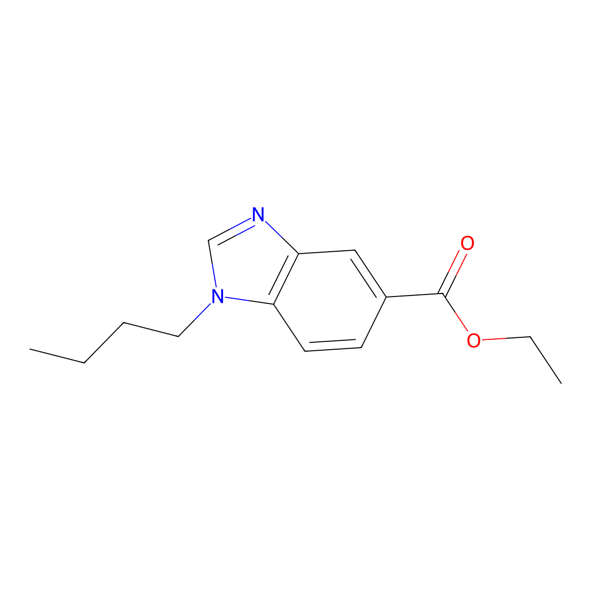 Ethyl 1-butyl-1,3-benzodiazole-5-carboxylate molecular structure, CAS 1845713-79-2