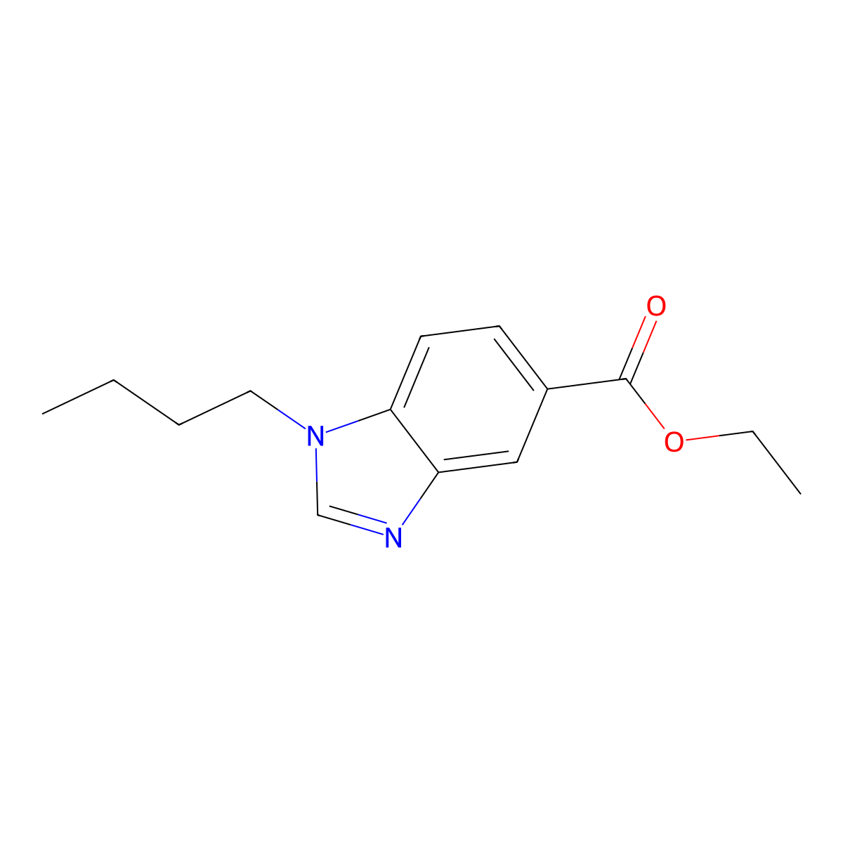 Ethyl 1-butyl-1,3-benzodiazole-5-carboxylate molecular structure, CAS 1845713-79-2