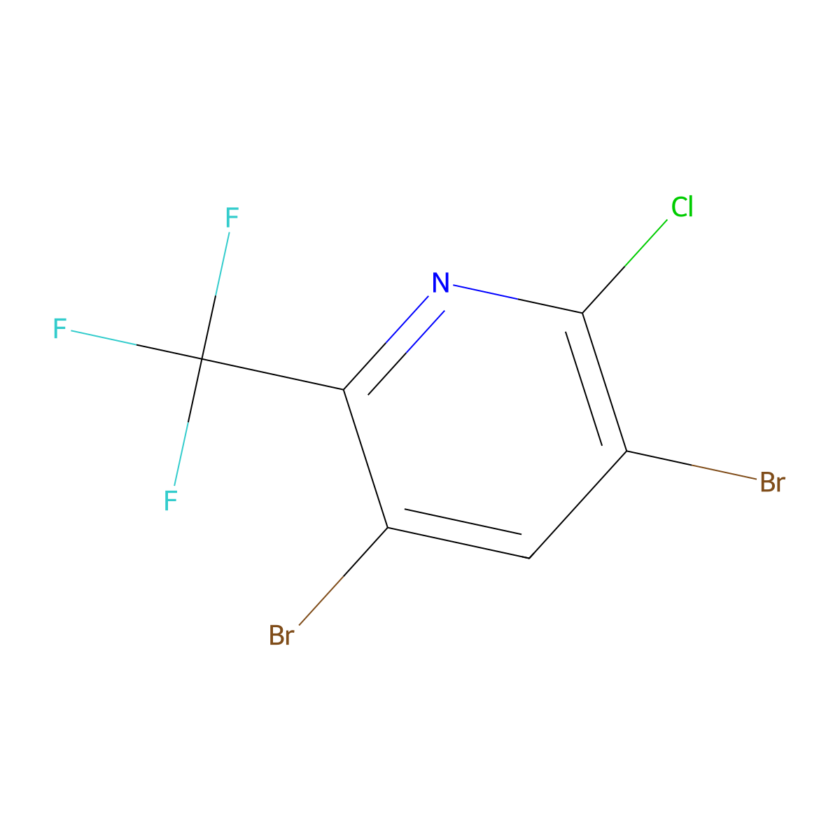 3,5-Dibromo-2-chloro-6-(trifluoromethyl)pyridine molecular structure, CAS 1845716-91-7