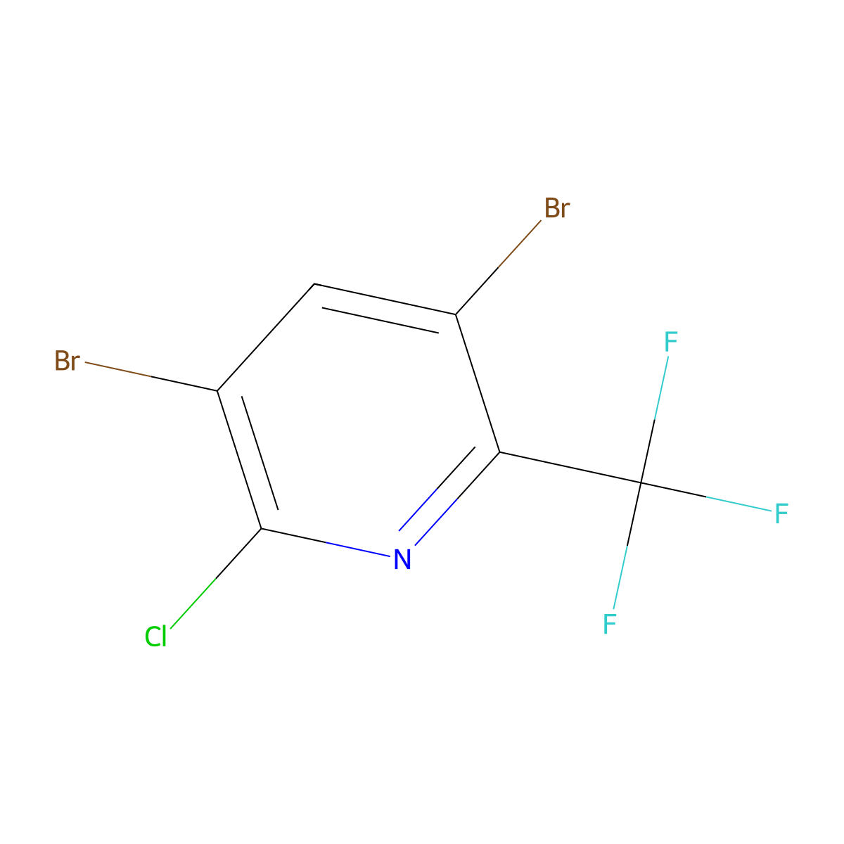 3,5-Dibromo-2-chloro-6-(trifluoromethyl)pyridine molecular structure, CAS 1845716-91-7