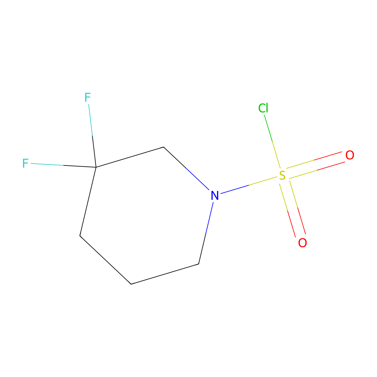3,3-Difluoropiperidine-1-sulfonyl chloride molecular structure, CAS 1845716-99-5