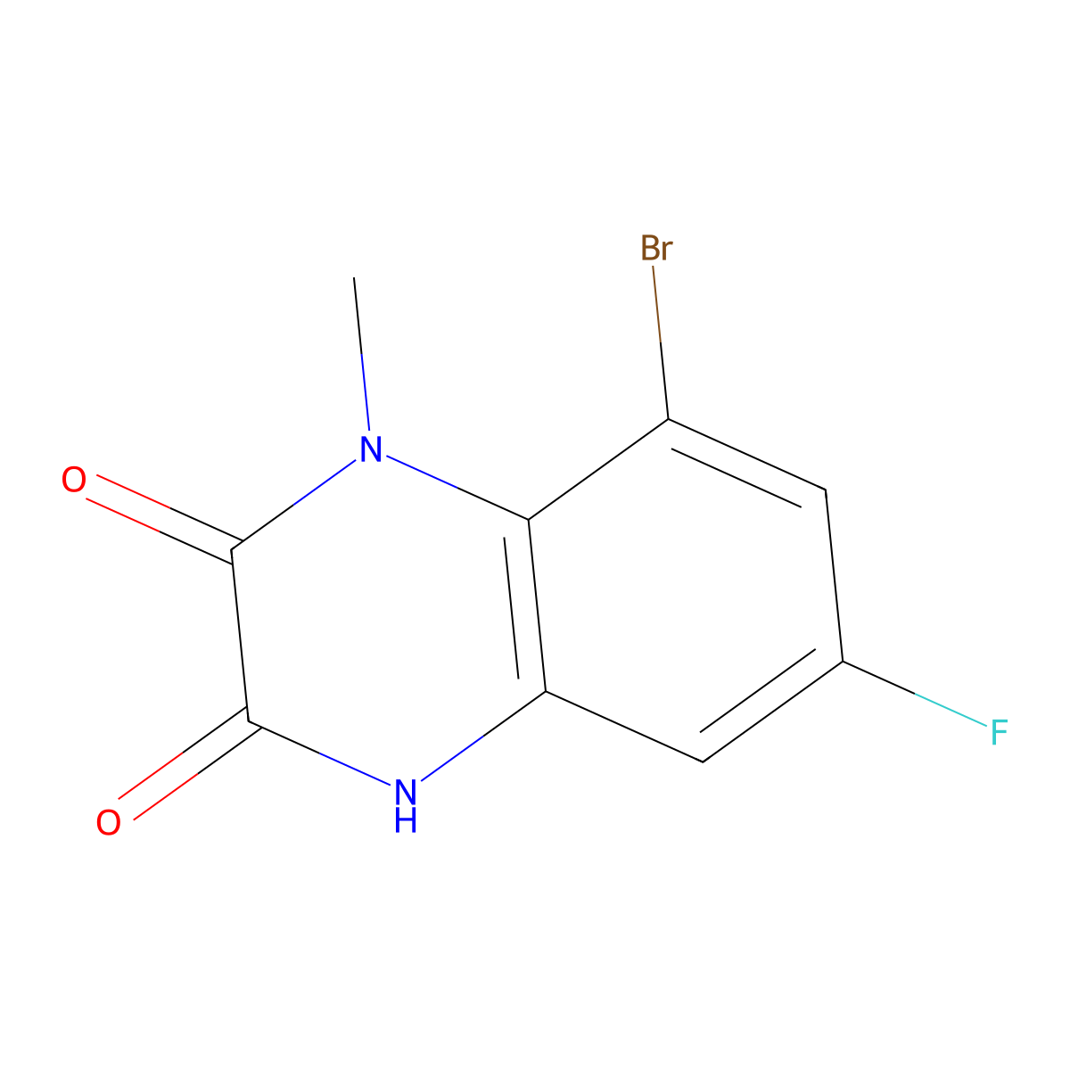 8-Bromo-6-fluoro-1-methylquinoxaline-2,3(1H,4H)-dione molecular structure, CAS 1845717-02-3