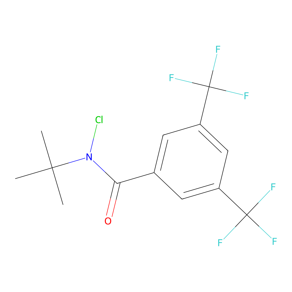 N-Chloro-N-(1,1-dimethylethyl)-3,5-bis(trifluoromethyl)-benzamide molecular structure, CAS 1845745-04-1