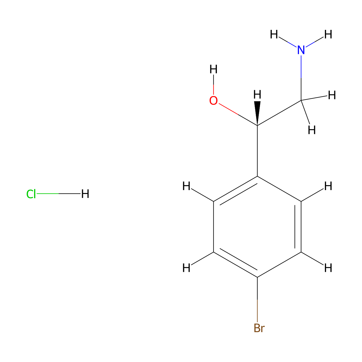 (1S)-2-amino-1-(4-bromophenyl)ethan-1-ol hydrochloride molecular structure, CAS 1845747-66-1