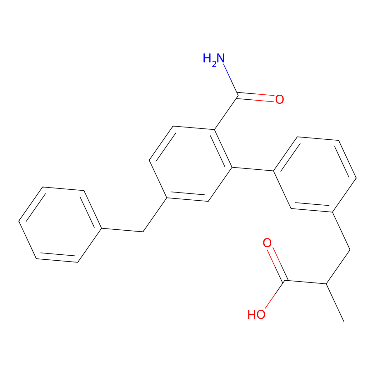 3-[3-(5-Benzyl-2-carbamoyl-phenyl)phenyl]-2-methyl-propanoic acid molecular structure, CAS 1845753-81-2