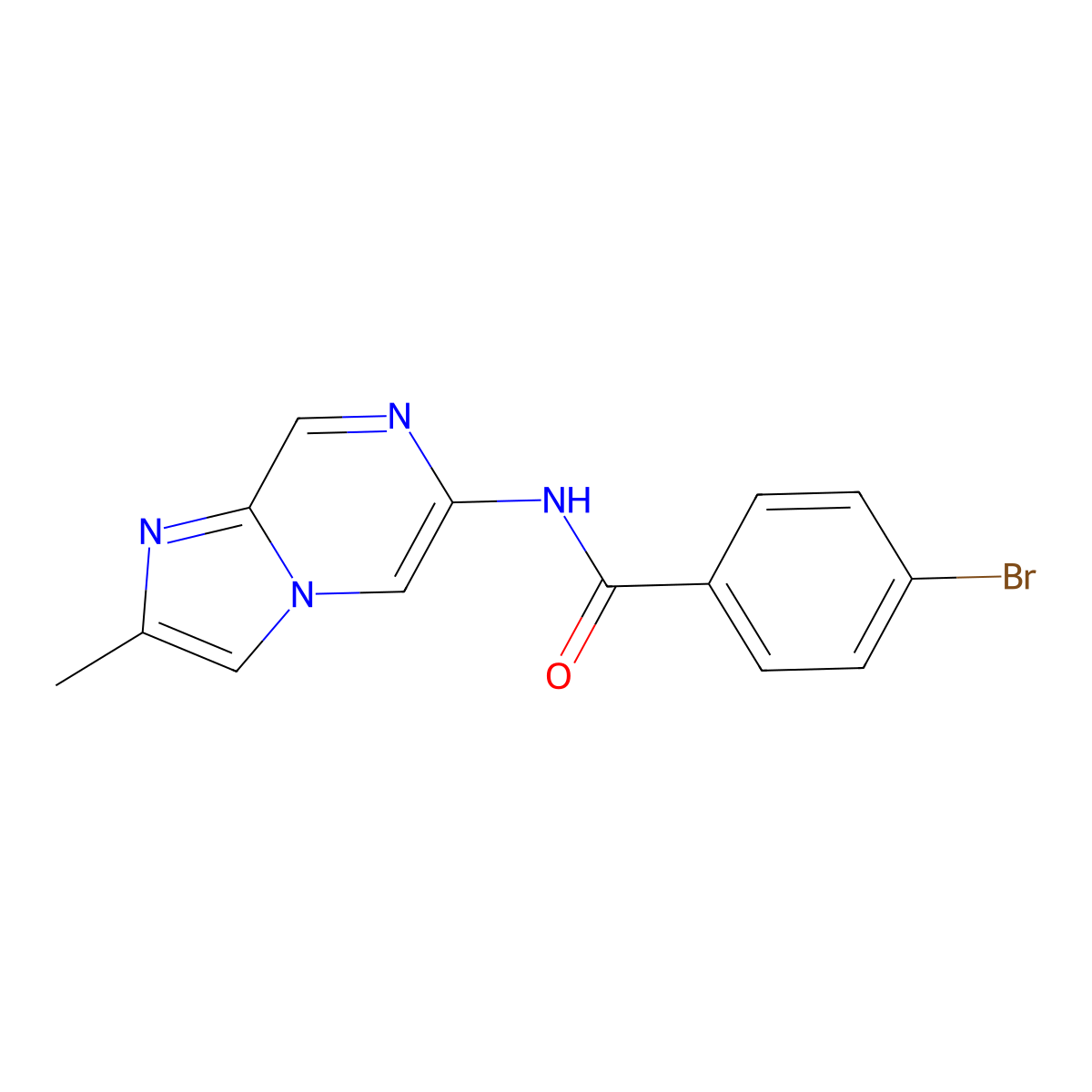 4-Bromo-N-(2-methylimidazo[1,2-A]pyrazin-6-YL)benzamide molecular structure, CAS 1845753-82-3