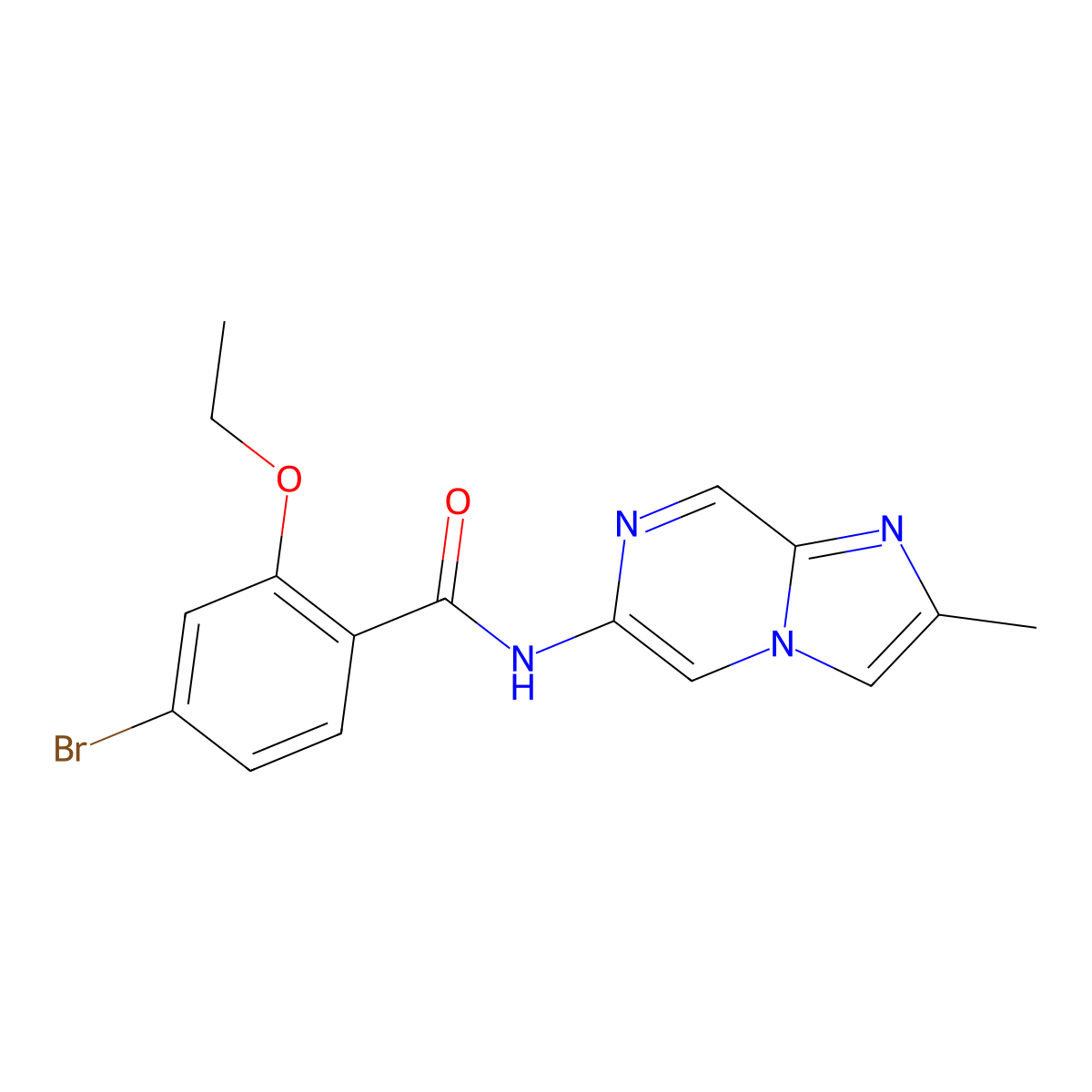 4-Bromo-2-ethoxy-N-(2-methylimidazo[1,2-A]pyrazin-6-YL)benzamide molecular structure, CAS 1845753-85-6