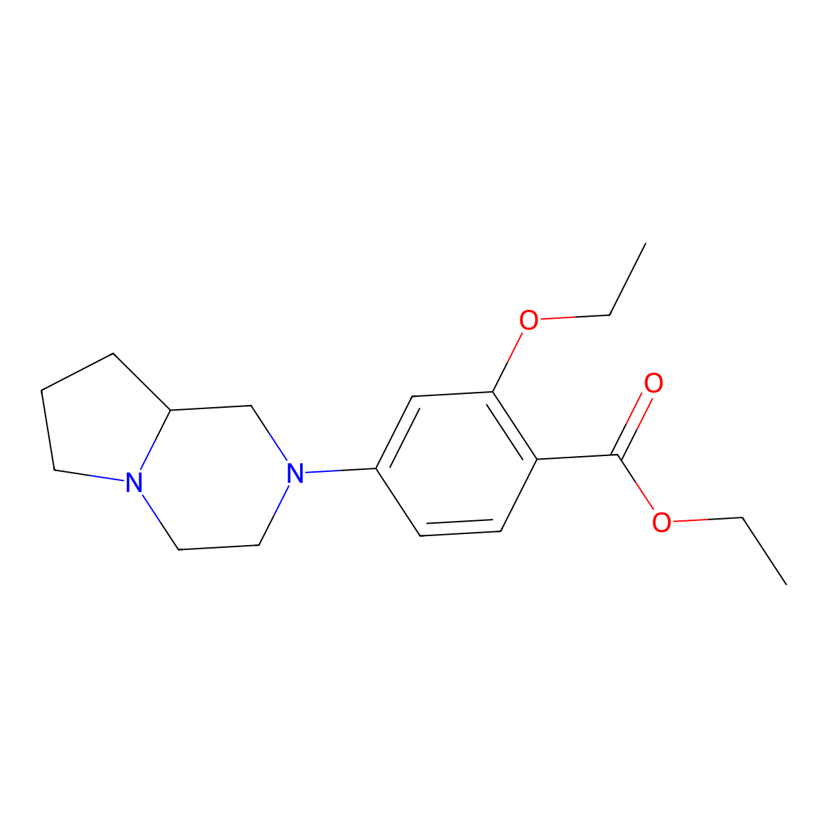 Ethyl (S)-2-ethoxy-4-(hexahydropyrrolo[1,2-A]pyrazin-2(1H)-YL)benzoate molecular structure, CAS 1845753-93-6
