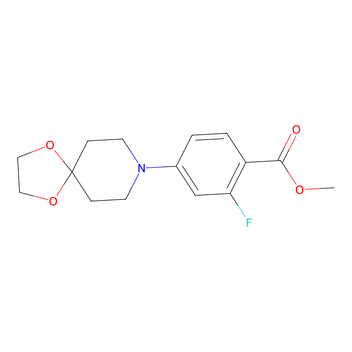 Methyl 2-fluoro-4-(1,4-dioxa-8-azaspiro[4.5]decan-8-YL)benzoate molecular structure, CAS 1845754-03-1