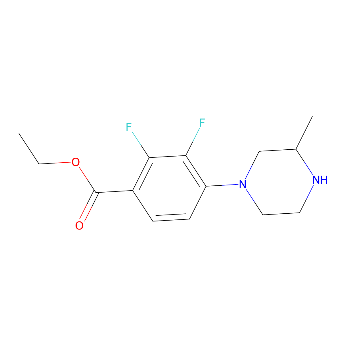 Ethyl 2,3-difluoro-4-(3-methylpiperazin-1-YL)benzoate molecular structure, CAS 1845754-07-5